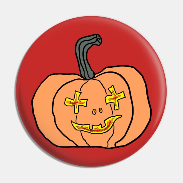 Flame Eyes Mouth Scary Jack O Lantern Halloween Design Pin by Blue Heart Design