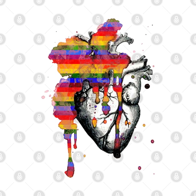 gay pride flag heart explode by loulousworld