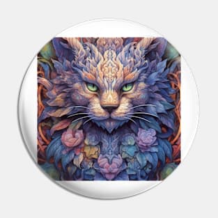 Cat Dragon Art - Colorful and Vibrant for Cat Lovers Pin