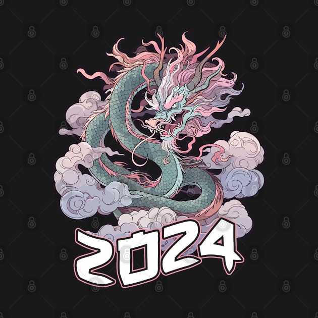 Chinese New Year of the Dragon 2024 Pastel Dragon by creative