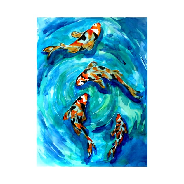 Koi Carps in Water Vortex by ZeichenbloQ