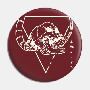 CYBORG SKULL - White Pin