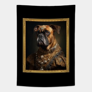 Regal Brindle Boxer - Medieval German Queen  (Framed) Tapestry