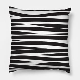 Striped black irregular pattern Pillow