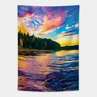 Magical Sky under the Lake Tapestry