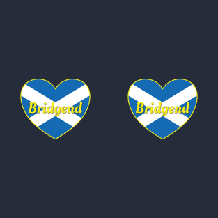 Bridgend Scotland UK Scotland Flag Heart T-Shirt