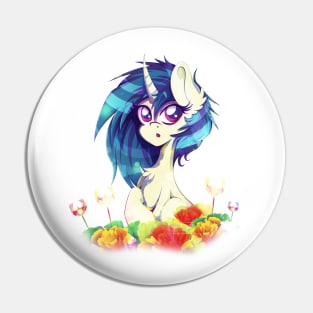 Vinyl Scratch - Digital Flowerfield Pin