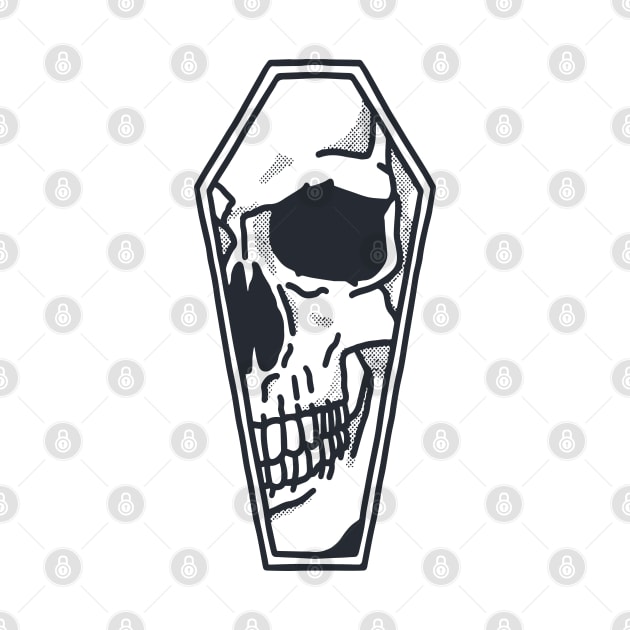 Death Skull Coffin Illustration by Merchsides