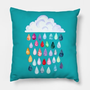 Rainbow Watercolour Rain Pillow