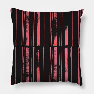 simple stamped scarlet stripes - a handmade pattern Pillow