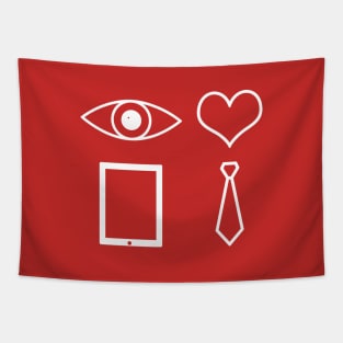 Eye Heart Pad Tie Tapestry