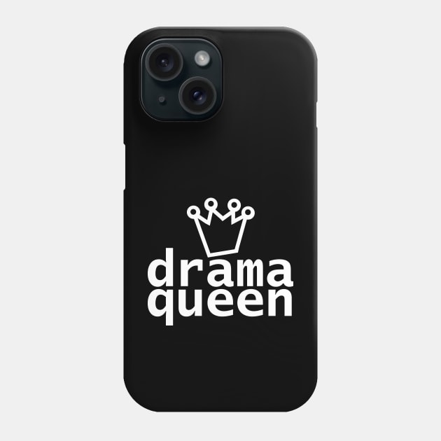 Typography Drama Queen White Text Phone Case by ellenhenryart