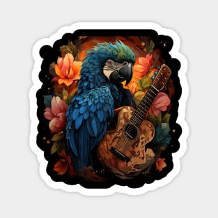 Macaw Playing Guitar Magnet