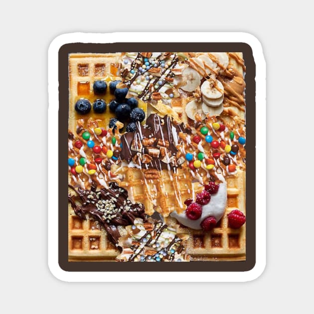 waffle food pattern Magnet by Foodinasty