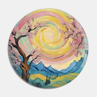 Starry Night Reverie: Van Gogh-Inspired Landscape Pin