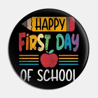 Pencil Happy First Day Of School Teacher Pin