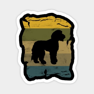 Labradoodle Distressed Vintage Retro Silhouette Magnet