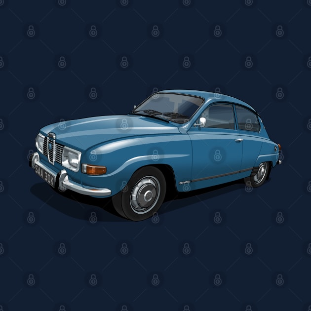 1971 Saab 96 saloon in hussar blue by candcretro