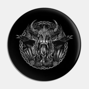 Odin and his ravens Huginn and Muninn Pin