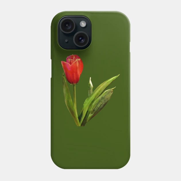 Single Red Tulip Phone Case by SusanSavad