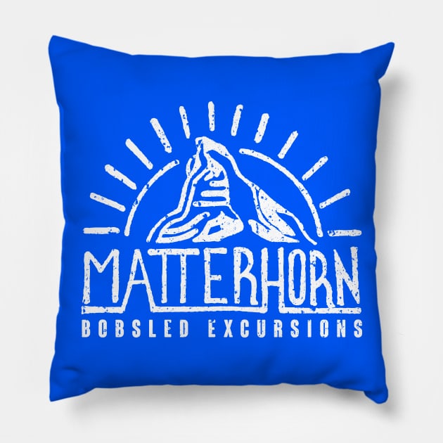 Matterhorn Bobsled Excursions Pillow by plaidmonkey