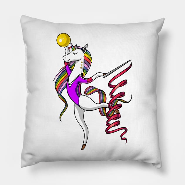 Unicorn Gymnastics Pillow by underheaven