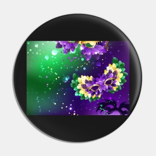 Background with Fluffy Masks ( Mardi Gras ) Pin