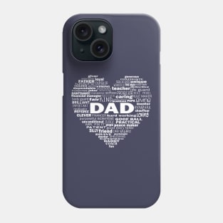 Dad Heart Word Cloud - White Phone Case