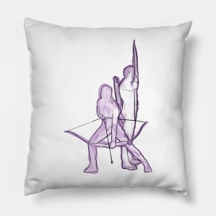 Purple archer duo Pillow