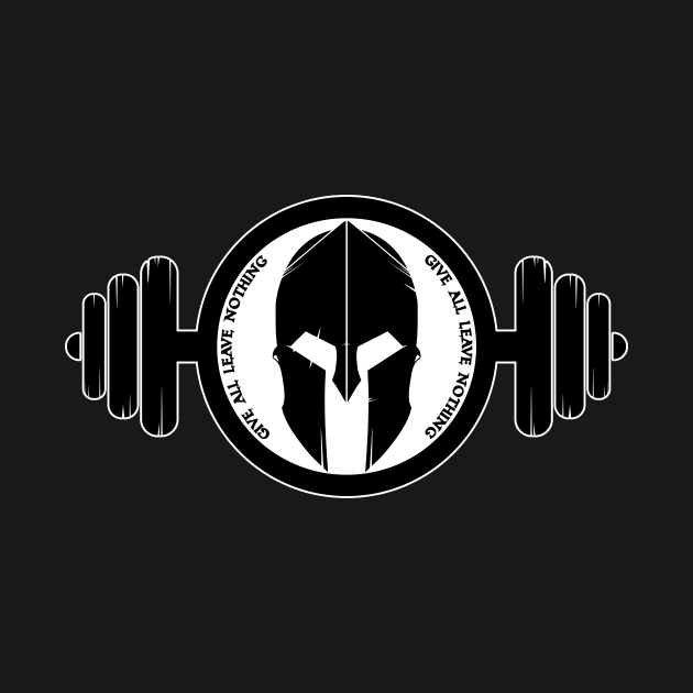 Spartan Barbell Logo for Men Women & Weightlifters by Vermilion Seas