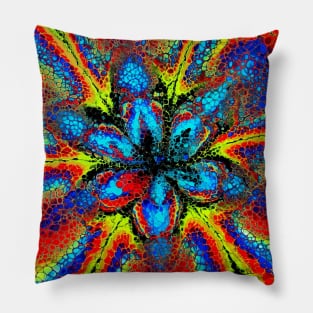 Sharp Color Abstract Flower Pillow