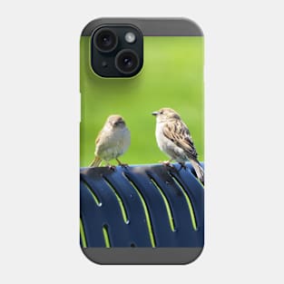 Two Sparrows Resting On a Bench Phone Case