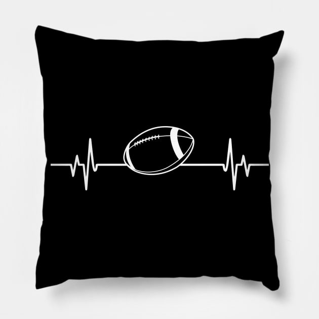 American Football heartbeat - Cool Funny American Football Lover Gift Pillow by DnB