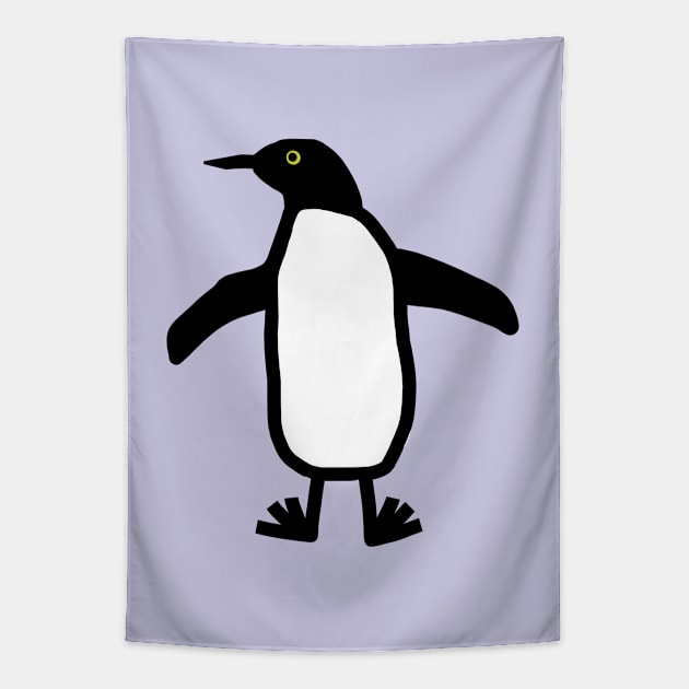 Cute Animals Doodle Penguin Tapestry by ellenhenryart