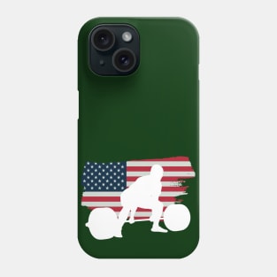 US Flag Deadlift - Powerlifting T-Shirt Phone Case