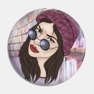 The girl in the library Pin