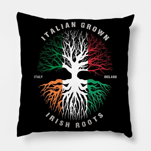 ITALIAN Grown Irish Roots Ireland Flag  - Patricks Day Pillow by heart teeshirt