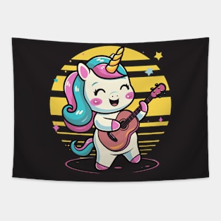 Unicorn playing guitar Tapestry