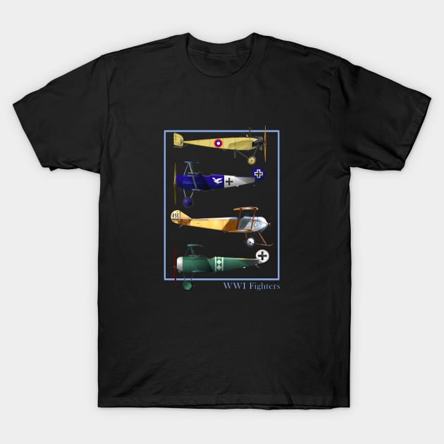 Wwi Fighters Airplanes T-Shirt Wwi Fighters Airplanes T-Shirt