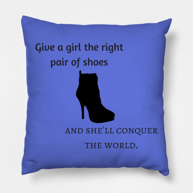 Girls and Shoes Pillow by RandyRaePrints