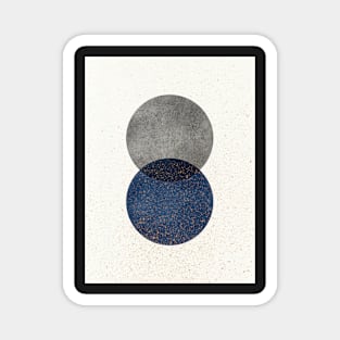 Circle Abstract - Grey Navy Blue Texture Magnet