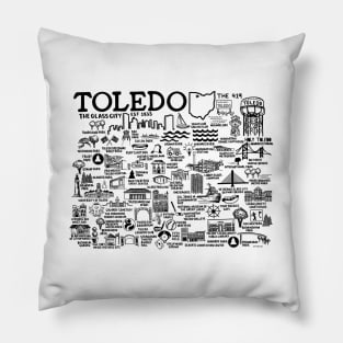 Toledo Ohio Map Pillow