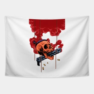 Skull and gun Tapestry