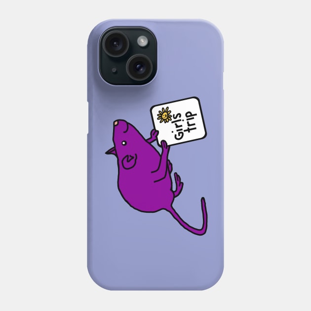 Cute Rat goes on Girls Trip Phone Case by ellenhenryart