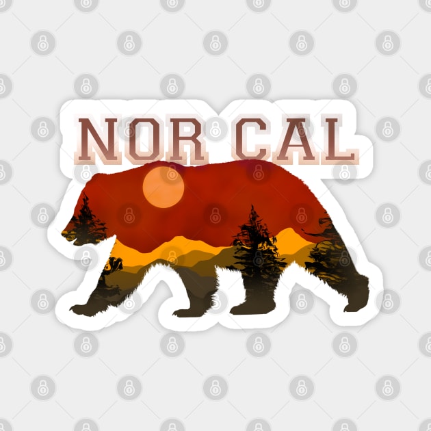 Nor Cal Sunset in bear silhouette Magnet by DaveDanchuk