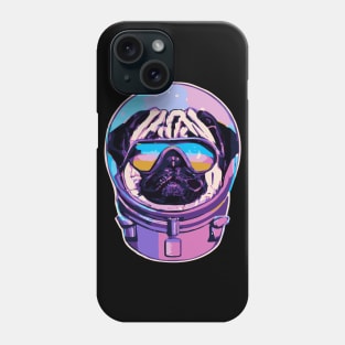 Pug 80s 90s Astronaut Dog Lover Puppy Phone Case