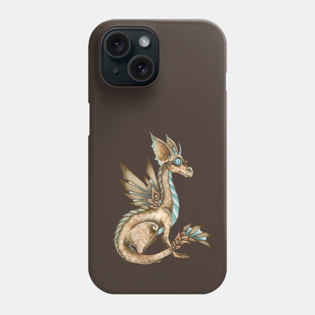 Steampunk Dragon Phone Case by AmyBrownArt