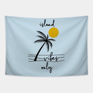 Island Vibes Only - Tropical Palm and Sun Tapestry