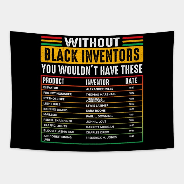 History Of Forgotten Black Inventors - Black History Month Tapestry by notsleepyart