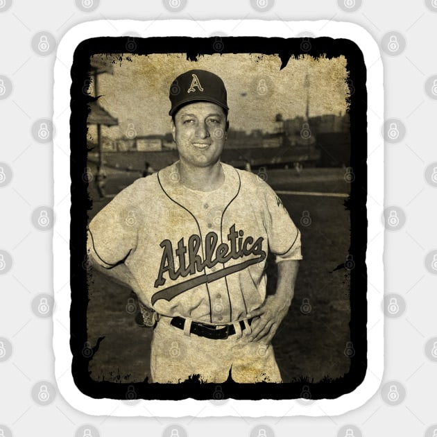 Tommy Lasorda With The Kansas City Athletics, 1956 - Baseball - Sticker